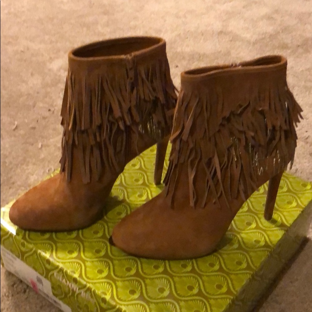 Suede fringe booties. Only worn one time.